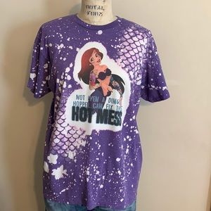 Disney little mermaid t-shirt bleach t-shirt top